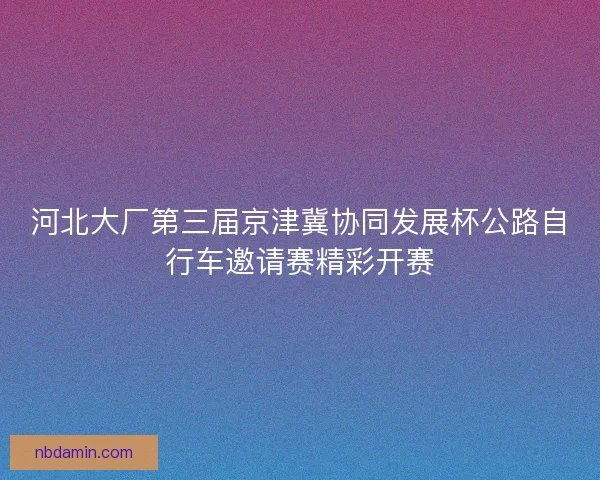 河北大厂第三届京津冀协同发展杯公路自行车邀请赛精彩开赛